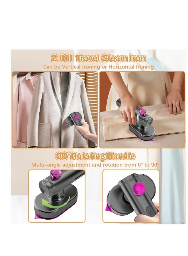 مكواة بخارية محمولة للسفر، مكواة ملابس بخارية، تسخين سريع، قاعدة سيراميكية غير لاصقة، كي جاف ورطب، مناسبة للرحلات والاستخدام المنزلي - Image 3