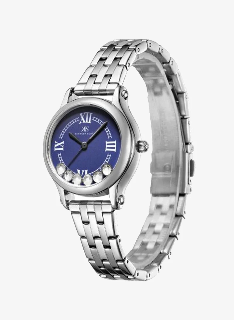 Kenneth Scott Women's Analog Display Watch With Silver Stainless Steel Strap - K25510-SBSN