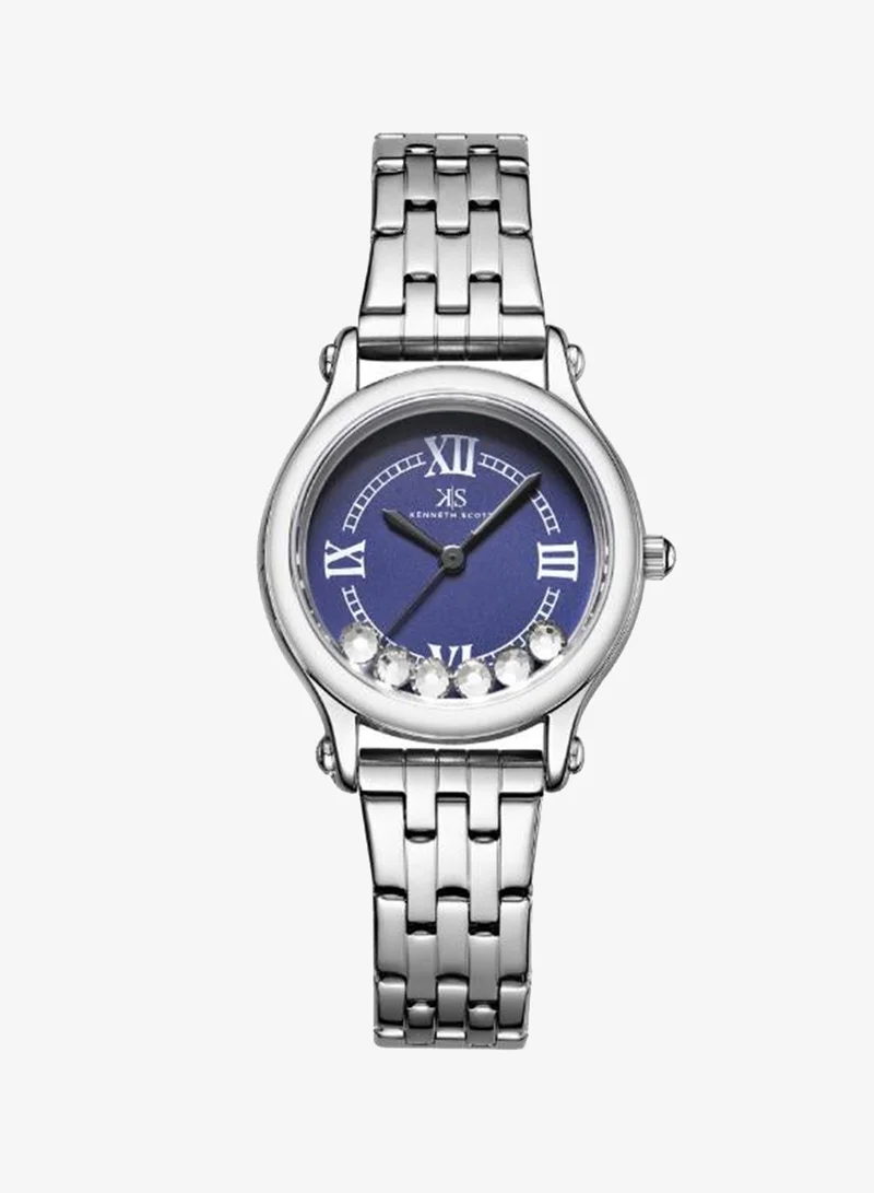 Kenneth Scott Women's Analog Display Watch With Silver Stainless Steel Strap - K25510-SBSN