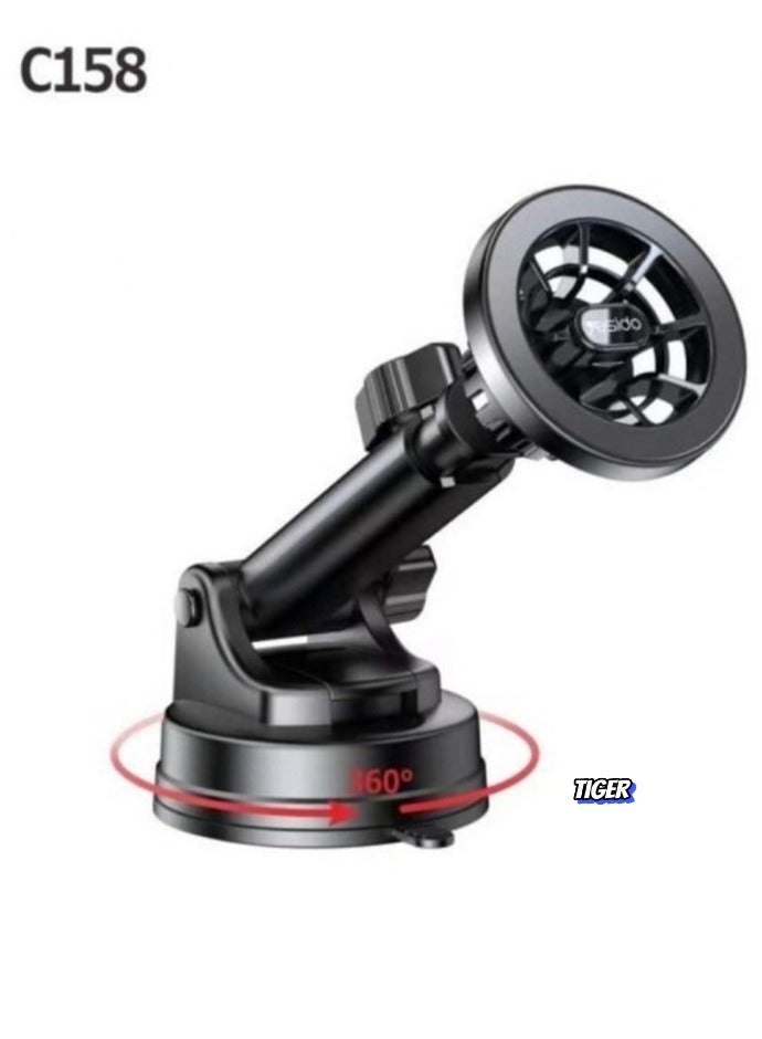 TIGER C158 Magnetic Ring Car Phone Holder – 2-in-1 Design with Secure Grip for Versatile Use - Image 1