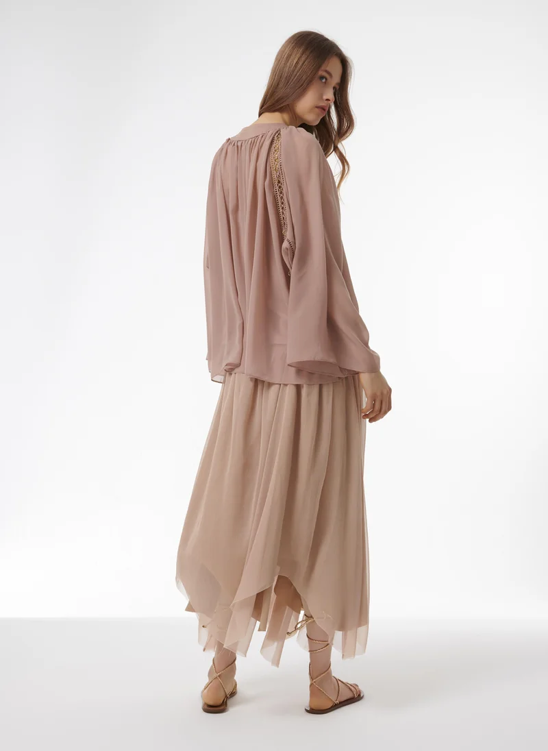 Leem  Yoke Detail Layered Skirt for Women | Best Price UAE