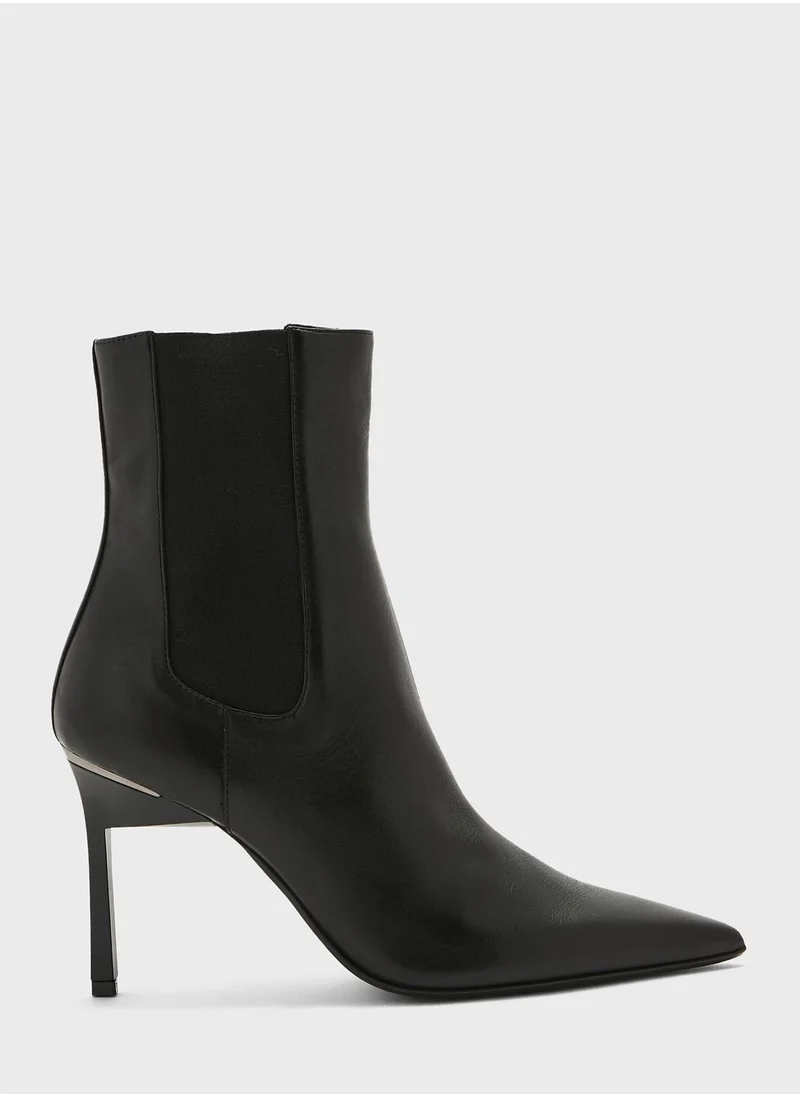 CALVIN KLEIN Geo Stiletto Chelsea Heeled Ankle Boots