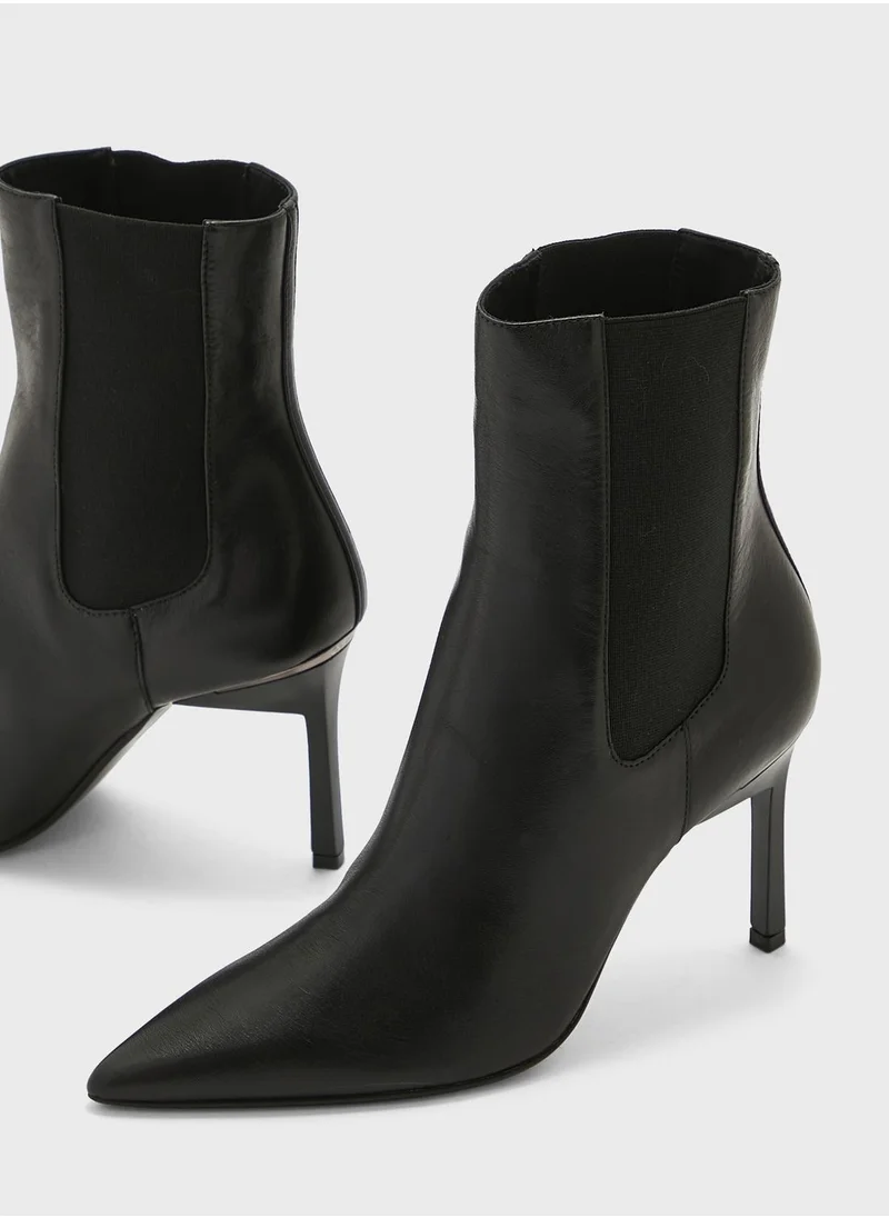 CALVIN KLEIN Geo Stiletto Chelsea Heeled Ankle Boots