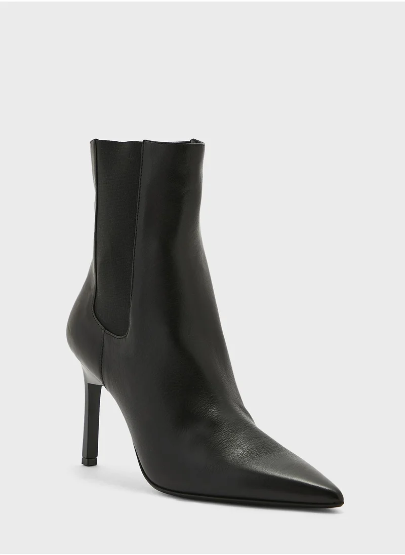 CALVIN KLEIN Geo Stiletto Chelsea Heeled Ankle Boots