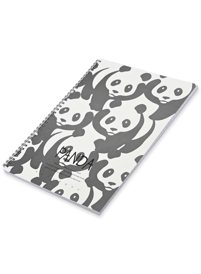FIS Pack Of 5 Spiral Soft Cover Notebook, 96 Sheets A4 Panda Design 2 -FSNBSSCA496-PAN2 - Image 1