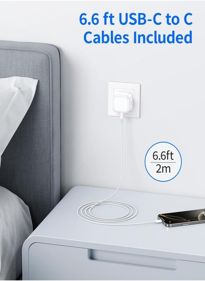 IPhone 20W Fast Charger | USB C Wall Fast Charger with 2M Type C to C Charging Cord Compatible with IPhone 16/15/Pro Max/Pro/Plus and all Type C Mobile