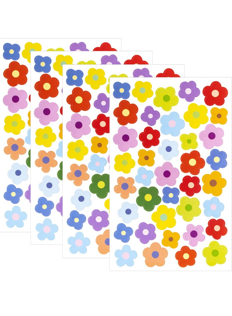 Generic 100 Mini Flower Stickers for Scrapbooking and Water Bottles, Aesthetic Self-Adhesive Vinyl Decals in Pastel Colors  - Image 1