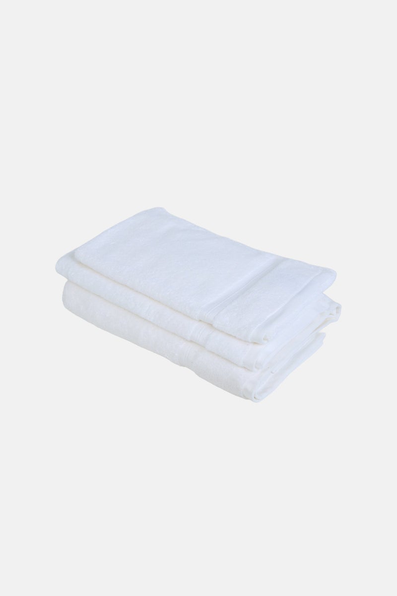 YOTO 3 Pcs Solid Towel Set, White - Image 2