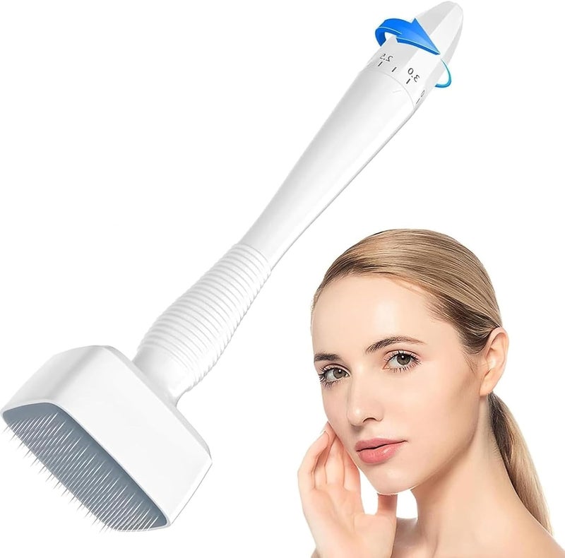 AVIARA AVIARA Derma Stamp For Hair Growth Titanium Coated Adjustable Needles 05Mm To 3Mm 140 Microneedling Stamp For Skin Repair Face Hair Beard Growth White Heavy Quality Pack Of 1 - Image 1