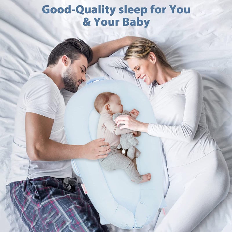 Pucmaoci Organic Replacement Cover for Dockatot Deluxe+ Docks with Waterproof Pad Certified Organic Cotton Protects Against leaks Premium Quality Spare Cover (Cover Only) (Blue) - Image 5