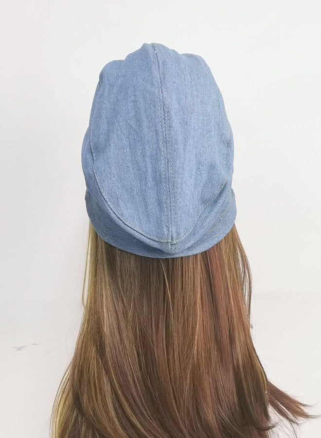 ZARSIO Denim Beret Hat Newsboy Cap Retro Bucket Hat with Adjustable Strap for Women (US, Alpha, One Size, Blue) - Image 5