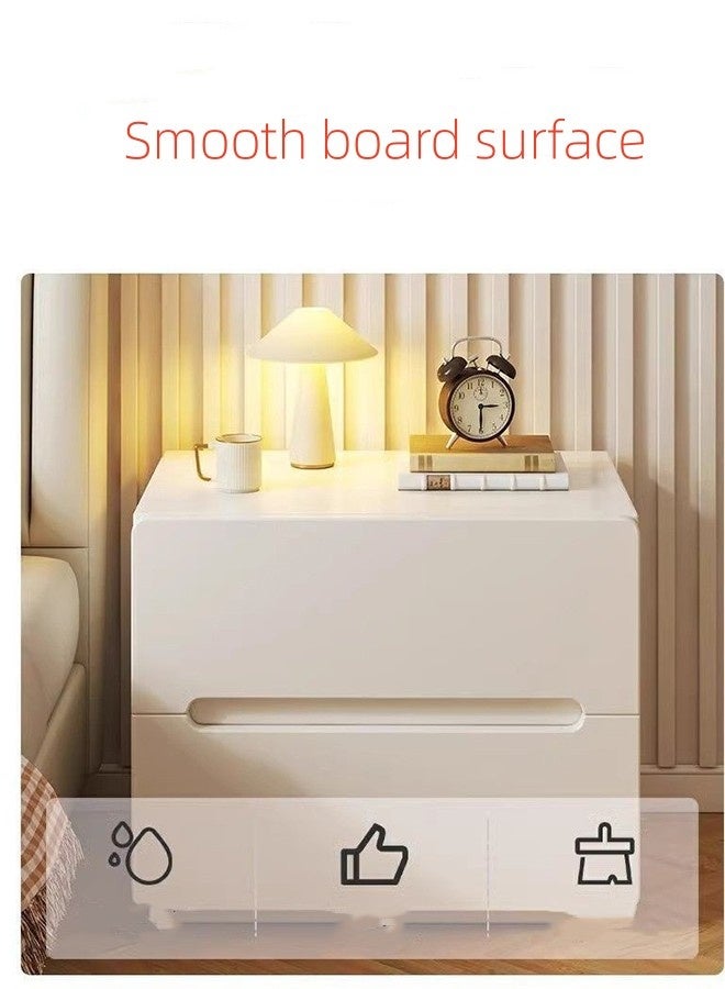JCB CHIC Simple Bedside Table, Modern Side Table Nightstand with 2 Drawers ,Bedside Cabinet Mini Locker Storage Stand Cabinet Rack with Drawer and Open Storage Shelf, for Bedroom Living Room Sofa(40×40×60CM） - Image 5