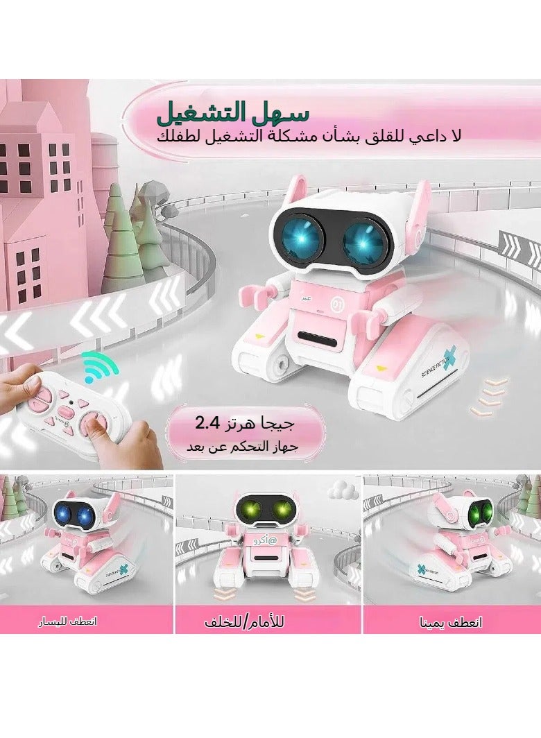 general New Remote Control Robot Toys Children's Sound and Light Dancing Electric Robots Girls Boys Toys Educational Interactive Toys (Pink) - Image 3