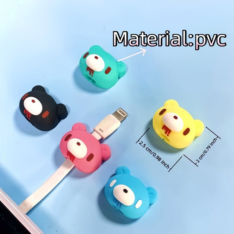 Cute Green Y2K Gloomy Bear Cable Protectors Prevent Breakage Anime Desk Decor Organize Phone Charger Headphones Wires - Image 1