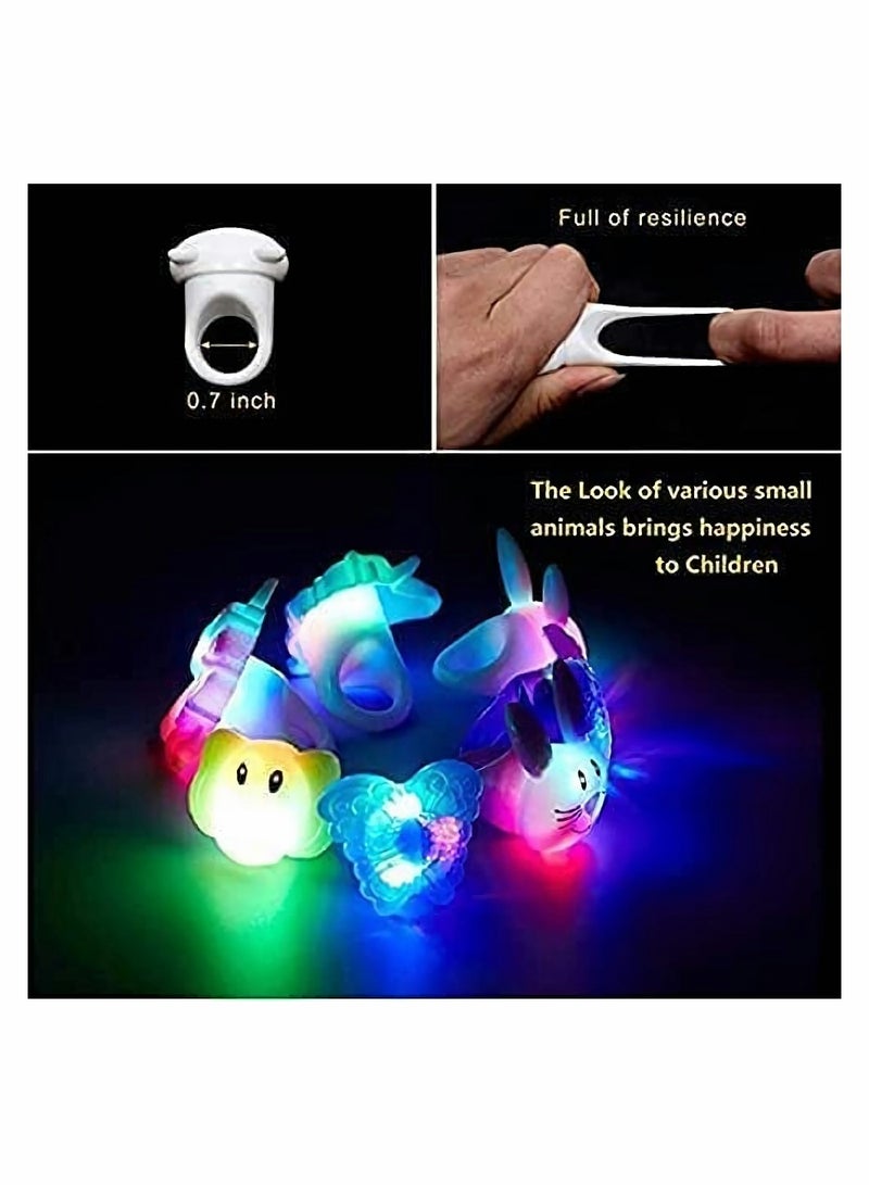 SYOSI 24 Pack LED Light Up Bumpy Rings Party Favors For Kids Prizes Box Toys For Birthday Classroom Rewards Treasure Box Prizes Toys Glow Party Supplies Random Color - Image 4
