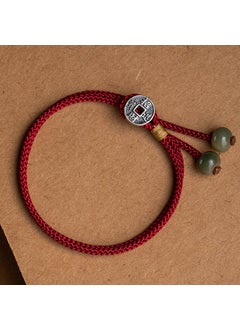 Generic Handmade Red Rope Bracelet Rabbit Year Gift Wine red-money rolling 