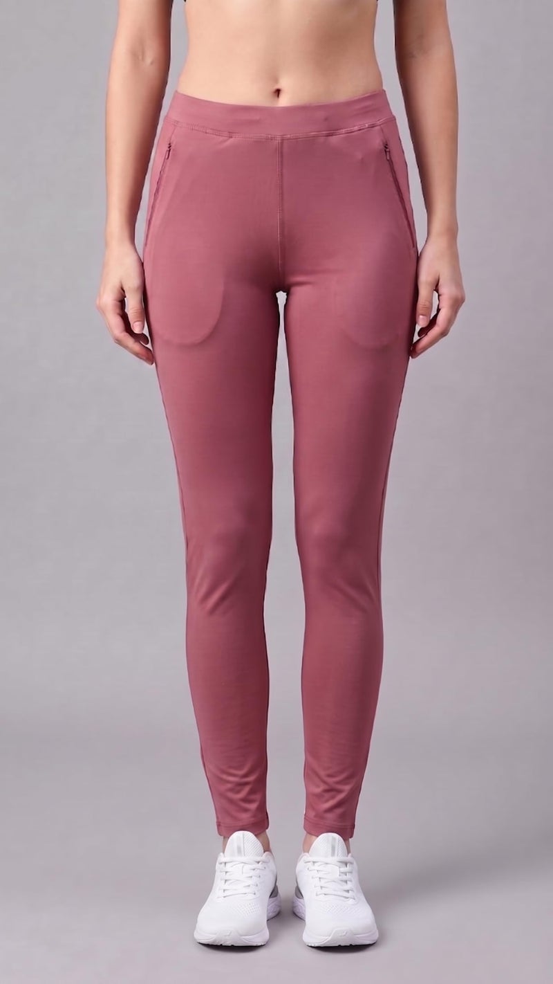 Mehrang Stretchable High Rise Yoga Pants for Women & Gym Pants for Women Workout with Mesh Insert & Side Pockets (in, Alpha, 3XL, Moove), Pink - Image 5