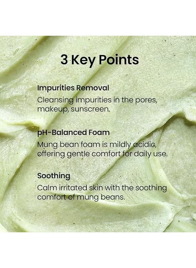 beplain Mung Bean PH Balanced Cleansing Foam 80ml, Gentle Scent Free Natural Cleanser, Face Wash for Acne prone, Dry, Oily Skin - Image 5