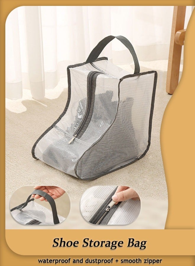 Shoe Storage Bag with Handheld Design Waterproof Smooth Zipper Transparent View Design Perfect for Organizing Footwear（S）  - Image 1