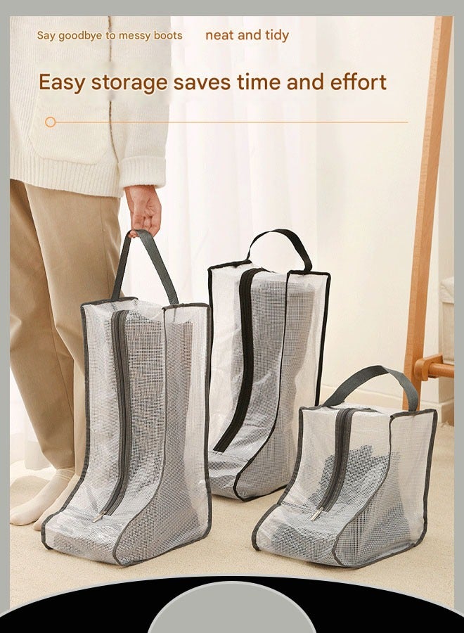 Shoe Storage Bag with Handheld Design Waterproof Smooth Zipper Transparent View Design Perfect for Organizing Footwear（S）  - Image 3