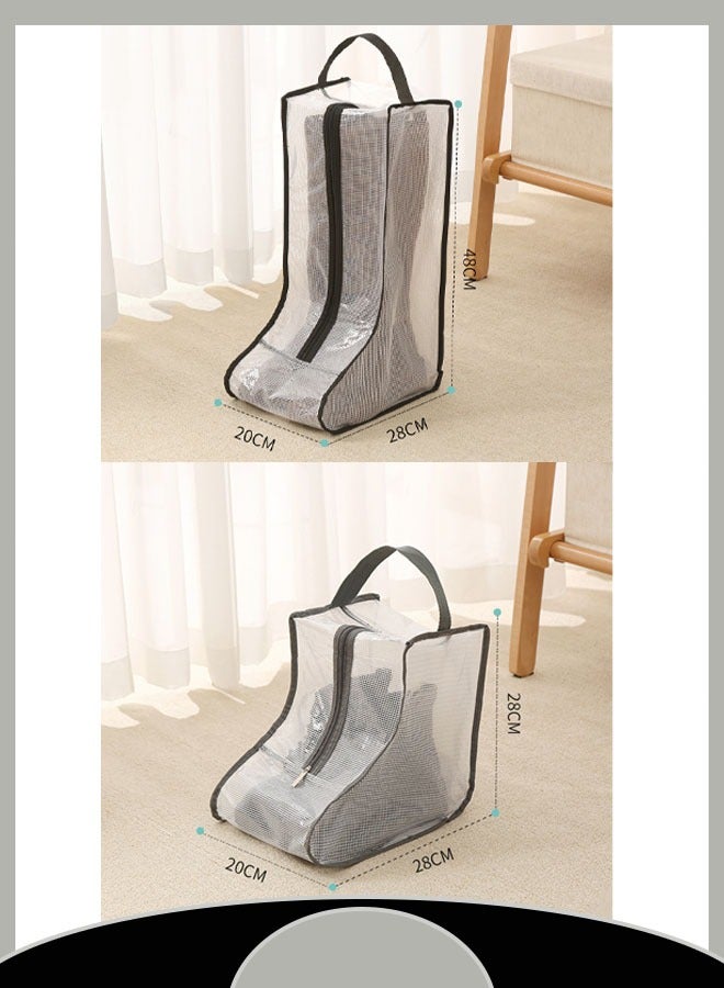Shoe Storage Bag with Handheld Design Waterproof Smooth Zipper Transparent View Design Perfect for Organizing Footwear（S）  - Image 2