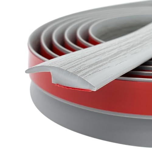 Tintvent Carpet Floor Transition Strip, Self-Adhesive Carpet to Tile Transition Edging Trim Suitable for Door Threshold/Wood Floor, Cover Height Within 5mm – Gray(10Ft) - Image 1