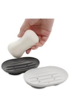 Arabest Silicone Soap Dish Tray and Sponge Holder, 2 Pack Soap Saver, Bar Soap Holder Soap Tray for Bathroom(White).  - Image 4