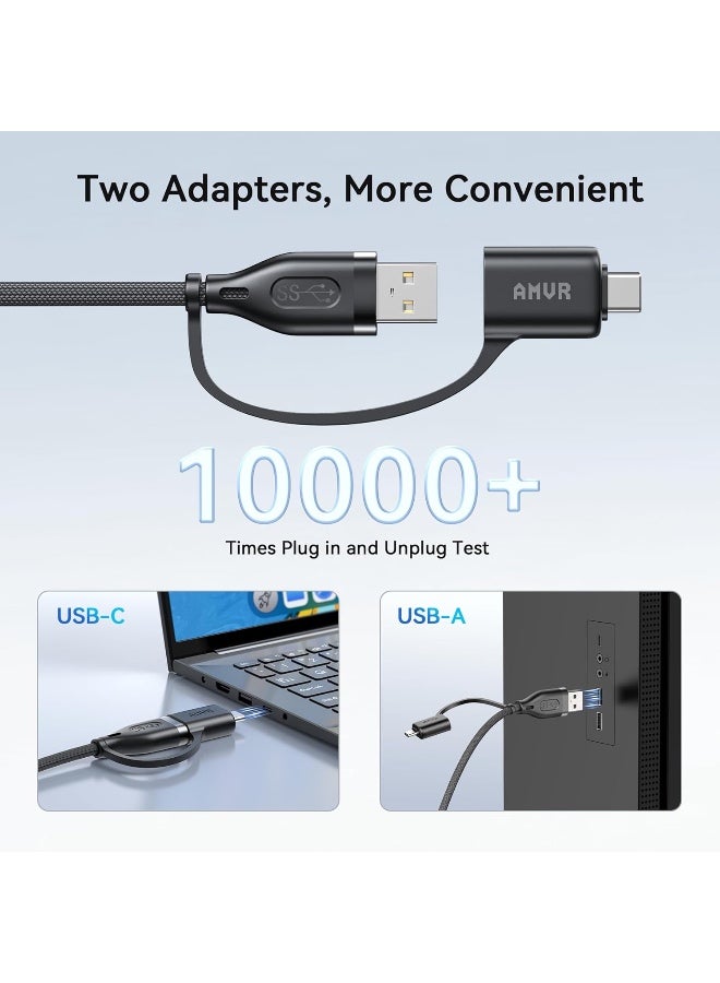 AMVR Meta Quest 3 Link Cable with Charging 16FT Compatible with Meta Quest 3/3S/2/Pico 4 Accessories, Nylon Braided Cable with USB 3.0 A to C Adapter for SteamVR/PCVR, High-Speed Max 5Gbps, Play While Charger - Image 3