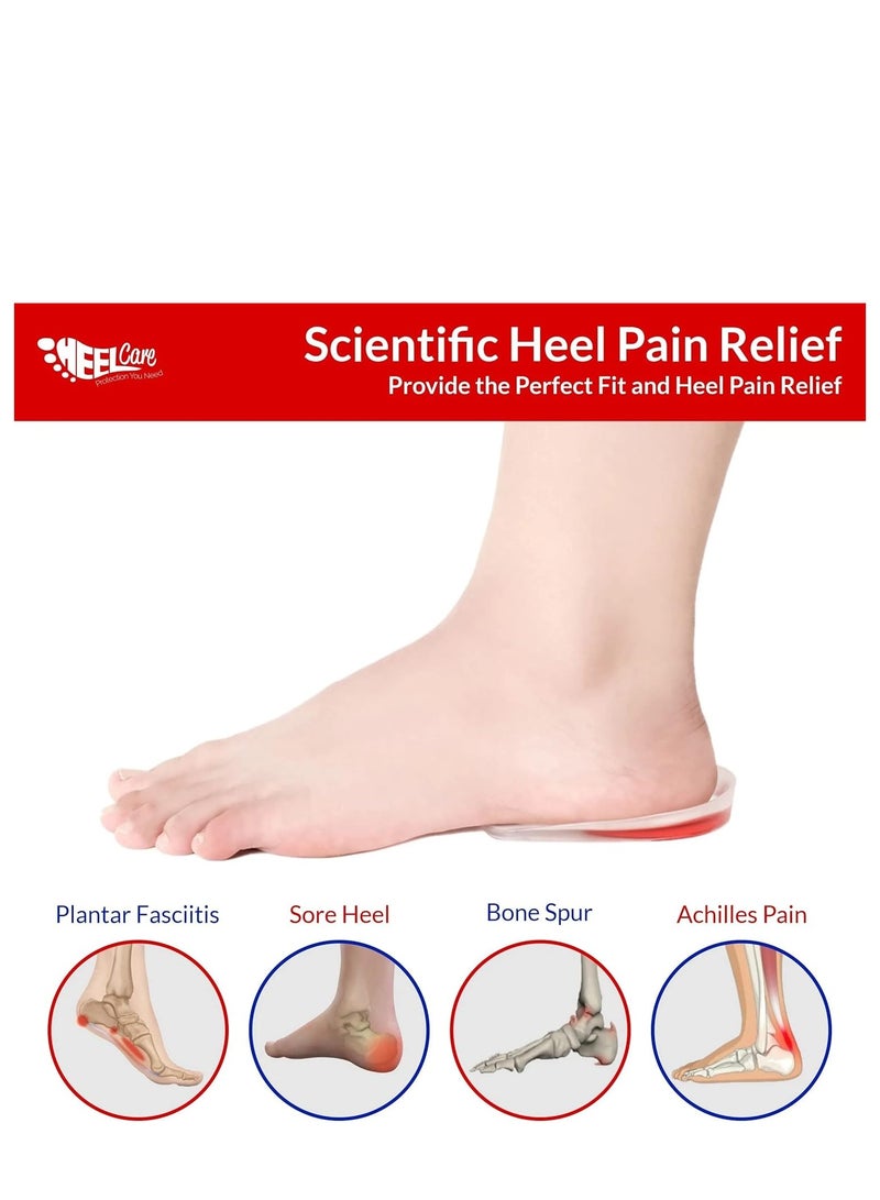 وسادات كعب من جل السيليكون- وسادات للحذاء لالتهاب اللفافة الاخمصية والام الكعب الملتهبة والام نتوءات العظام ووتر اخيل- دعامة لامتصاص الصدمات للنساء (زوج واحد/2 قطع) - Image 4