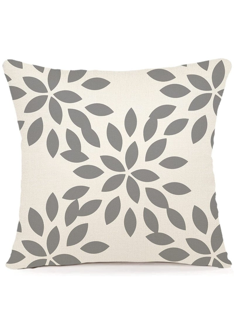 SOLARAE Pillow Covers 18x18 Set of 4, Modern Sofa Throw Pillow Cover, Decorative Outdoor Linen Fabric Pillow Case for Couch Bed Car 45x45cm (Gray, 18x18,Set of 4) - Image 5