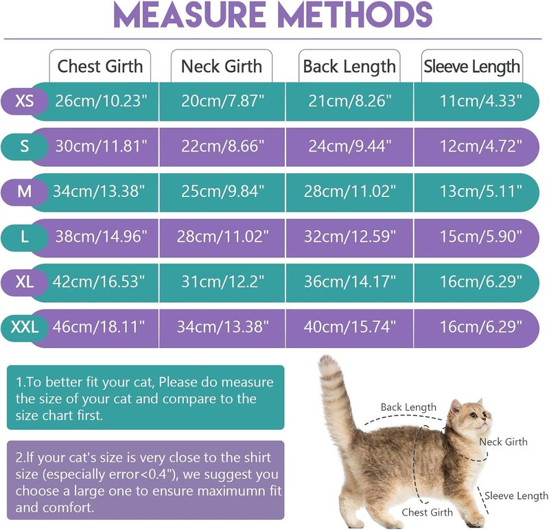 ADNIKIA Cat Pajamas, Sticky Hair Clothes, Sphynx Hairless Sweater, Onesie for Cats After Surgery, Prevent Lost Hair Kitten Shirts Costumes Outfits for Female Male Pets - Image 4