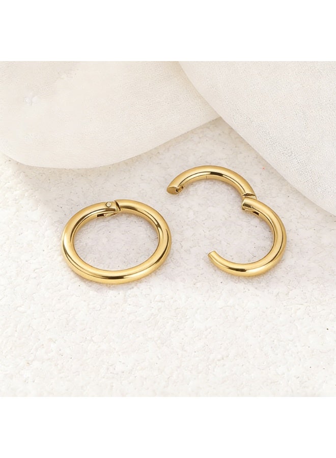 4 Pairs 14K Gold Plated Small Round Huggie Hoop Earrings, Hypoallergenic Tiny Earrings for Women - Image 4