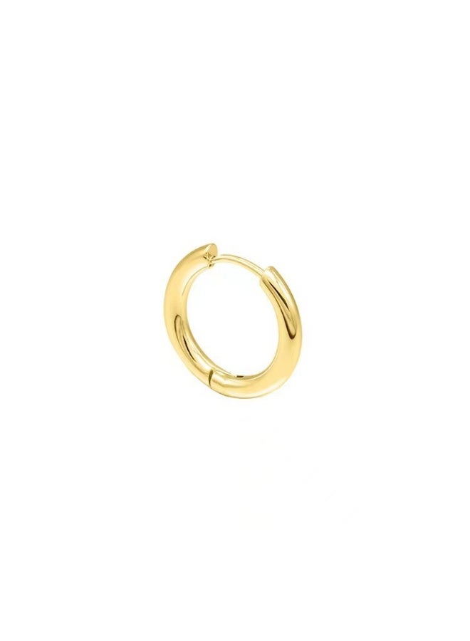 4 Pairs 14K Gold Plated Small Round Huggie Hoop Earrings, Hypoallergenic Tiny Earrings for Women - Image 2