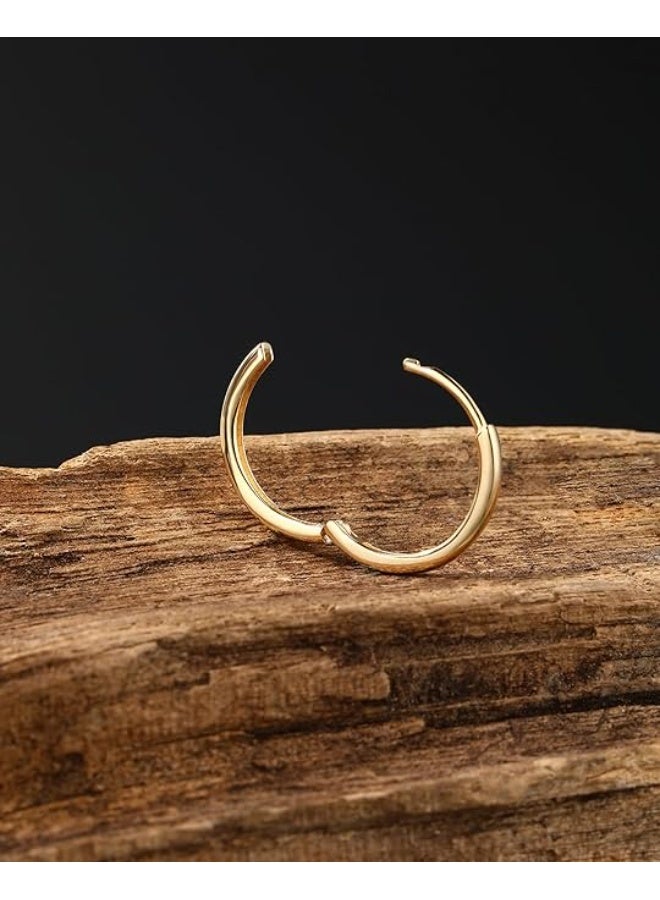 4 Pairs 14K Gold Plated Small Round Huggie Hoop Earrings, Hypoallergenic Tiny Earrings for Women - Image 5
