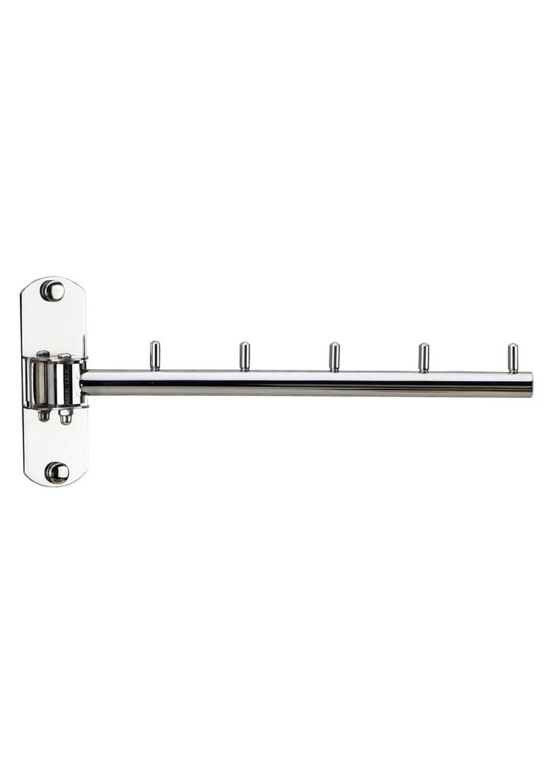 O Ozone 180 Degree Rotatable Clothes Hanger Coat Hanger Stainless Steel Cloth Hanger Wall Mount 5 Hooks for Bathroom, Bedroom, Laundry Room-Silver  - Image 2