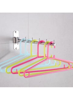 O Ozone 180 Degree Rotatable Clothes Hanger Coat Hanger Stainless Steel Cloth Hanger Wall Mount 5 Hooks for Bathroom, Bedroom, Laundry Room-Silver  - Image 5