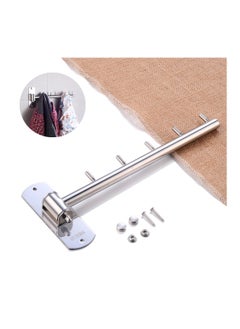 O Ozone 180 Degree Rotatable Clothes Hanger Coat Hanger Stainless Steel Cloth Hanger Wall Mount 5 Hooks for Bathroom, Bedroom, Laundry Room-Silver  - Image 3
