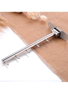 O Ozone 180 Degree Rotatable Clothes Hanger Coat Hanger Stainless Steel Cloth Hanger Wall Mount 5 Hooks for Bathroom, Bedroom, Laundry Room-Silver  - Image 4