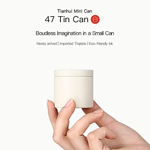 Tianhui Mini Small Tin Can Box with Lids Canister for Coffee Tea Candy Storage Loose Leaf Tea Tin Containers Storage 5 Pcs (White, S) - Image 5