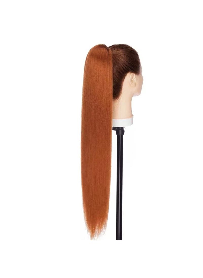 Rugelyss - Rugelyss Copper Red Drawstring Ponytail Long Straight Hair Extension 22 Inches Synthetic Hairpieces for Women - Image 1