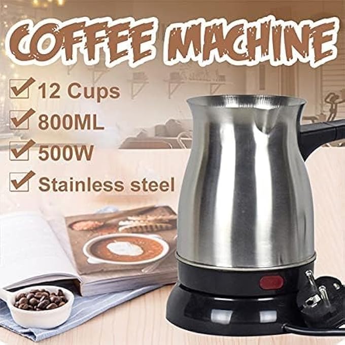 rayihni Misbah Turkish Coffee Maker 500 Ml5 Cup Capacity Stainless Steel Electric - Image 2