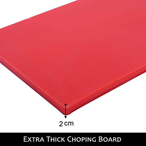 Urmila Plastic ® Plastic Cutting Chopping Board- Non-Slip Antibacterial Surface with Extra Thickness Red, 18x12 Inches - Image 3