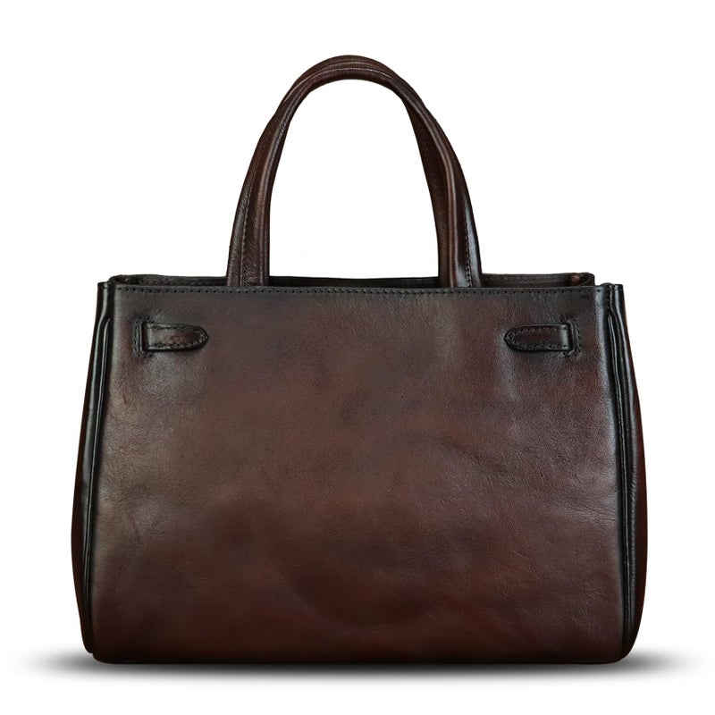 LRTO Genuine Leather Handbags for Women Vintage Real Leather Messenger Bag Shoulder Bag Crossbody Bag Satchel Purse (Coffee) - Image 3
