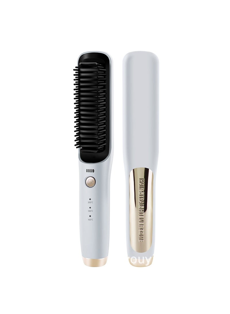 general Mini Ionic Straightening Comb – Travel-Friendly Straightener & Curler for Men/Women, Dual-Use Hair Styling Tool - Image 1