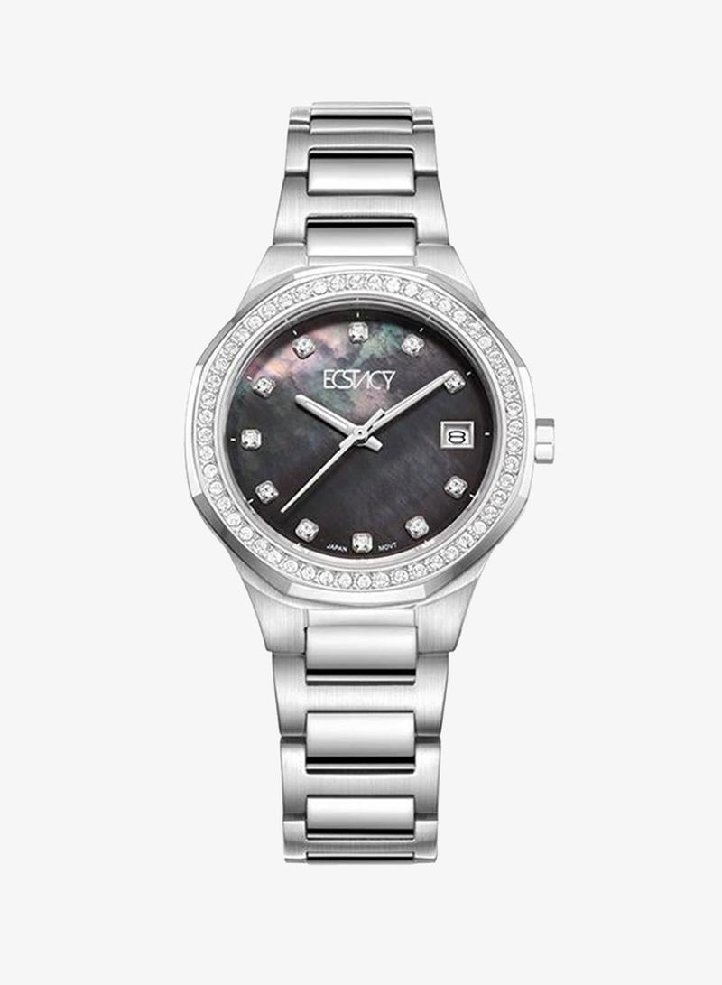 Ecstacy E23511-SBSMB Women's Analog Display Watch & Stainless Steel Strap Silver - Image 1