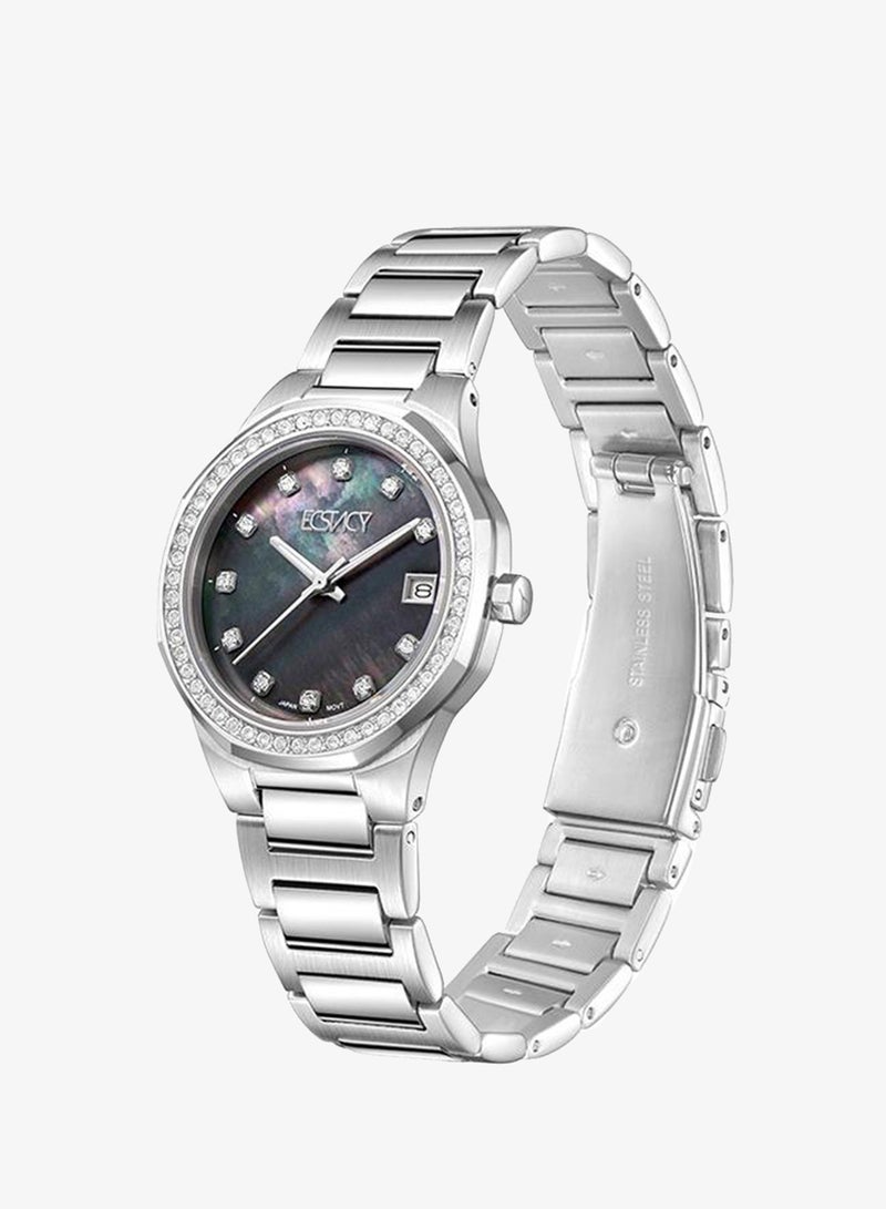 Ecstacy E23511-SBSMB Women's Analog Display Watch & Stainless Steel Strap Silver - Image 2