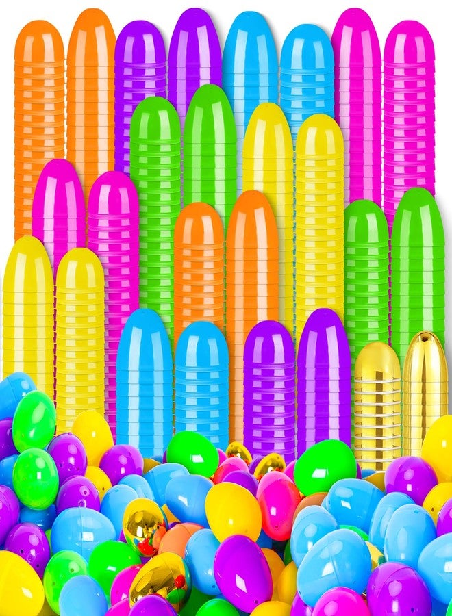 MGparty بيض عيد الفصح MGparty 150 قطعة 2.36" بيض بلاستيكي قابل للتعبئة فارغ مع 12 بيضة ذهبية لملء سلة عيد الفصح، هدايا الحفلات، مستلزمات البحث عن البيض، وزينة عيد الفصح - Image 1