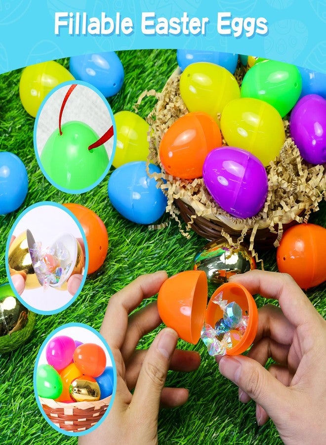 MGparty بيض عيد الفصح MGparty 150 قطعة 2.36" بيض بلاستيكي قابل للتعبئة فارغ مع 12 بيضة ذهبية لملء سلة عيد الفصح، هدايا الحفلات، مستلزمات البحث عن البيض، وزينة عيد الفصح - Image 5