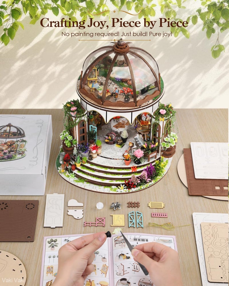 PATPAT Robotime DIY Mini Hogsmeade's Sweet Shop Craft Kit with Built-in Lighting and Dustproof Cover for Home Decoration and Gifts,Complete Creative Handmade Model Set for Hobbyists Beginners - Image 4
