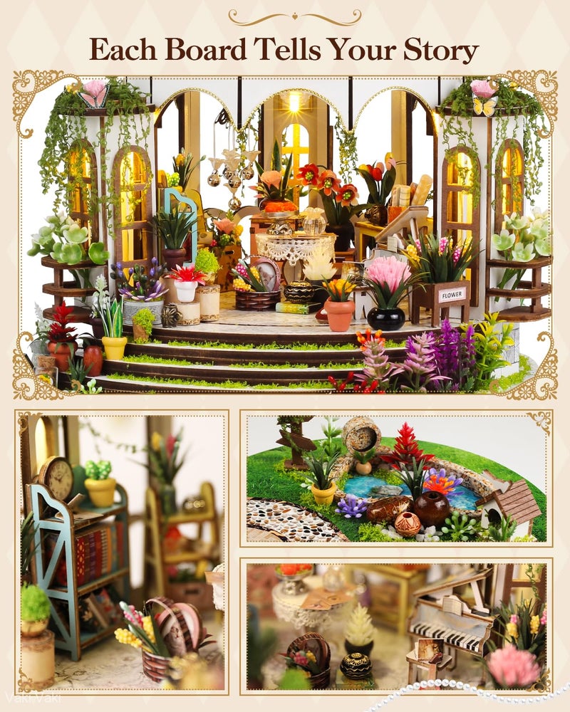 PATPAT Robotime DIY Mini Hogsmeade's Sweet Shop Craft Kit with Built-in Lighting and Dustproof Cover for Home Decoration and Gifts,Complete Creative Handmade Model Set for Hobbyists Beginners - Image 3